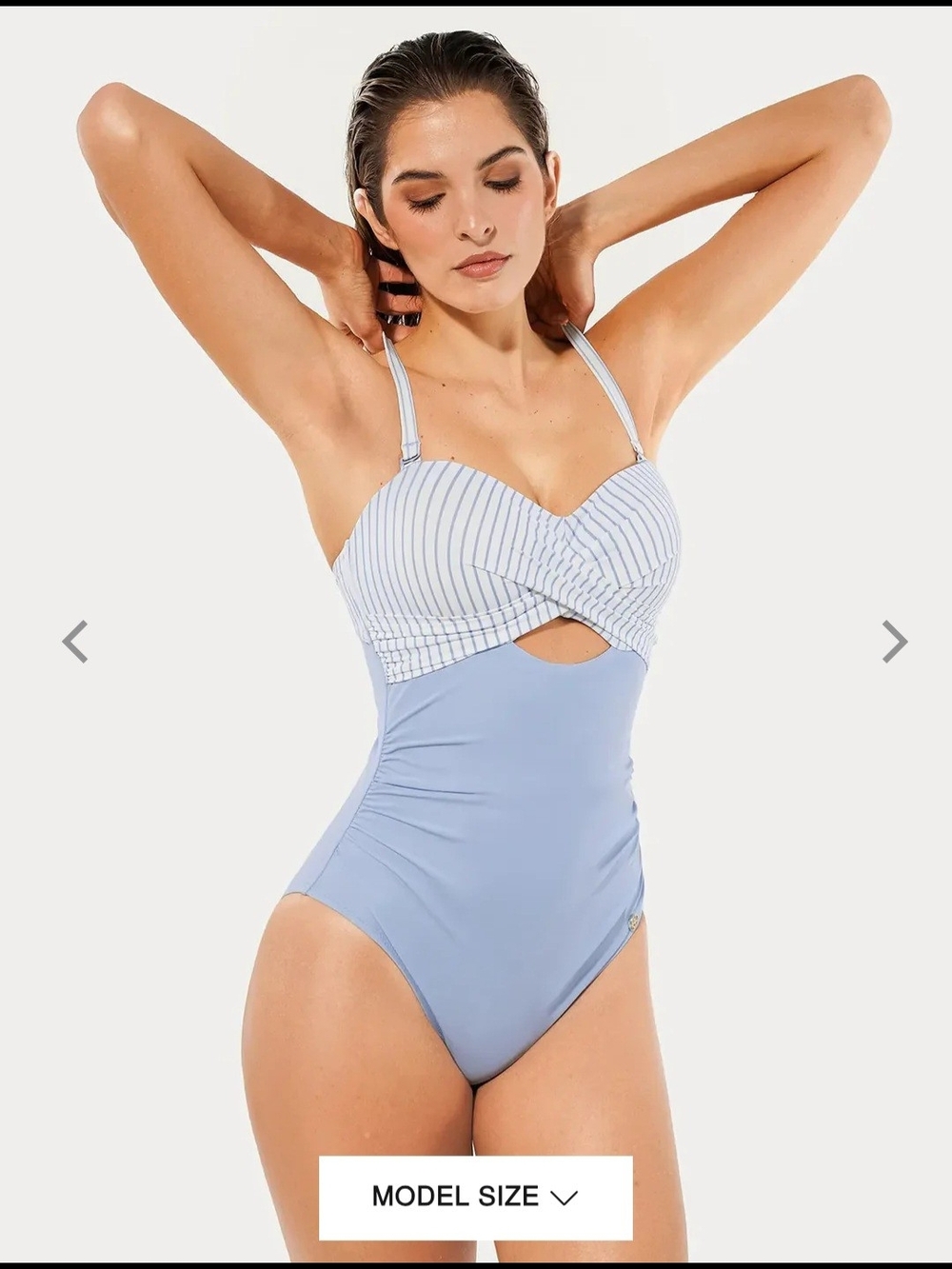 Popilush Twist & Shirred Sculpting One-Piece with Removable Straps
